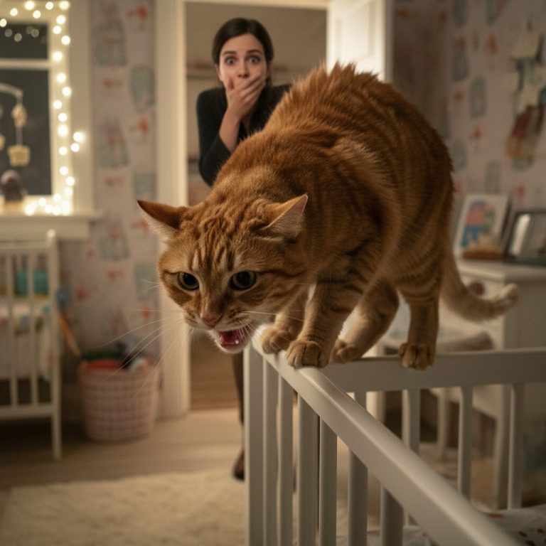 Mačka je stalno siktala na bebu i majka je htela da je se reši: Onda je primetila da mačka sikće samo kada beba prestane da diše. - featured image