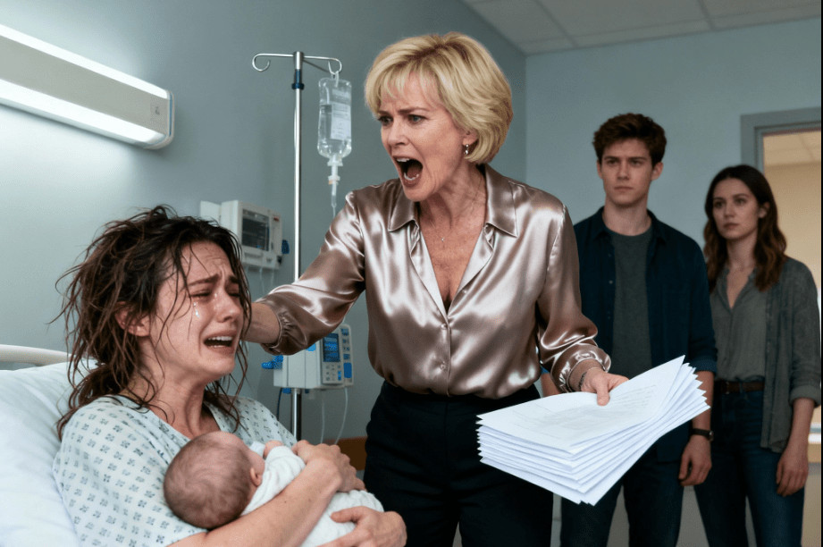 Upravo je rodila – njezini svekar i svekrva predali su joj papire za razvod… Ne znajući da je tajna milijarderka… - featured image