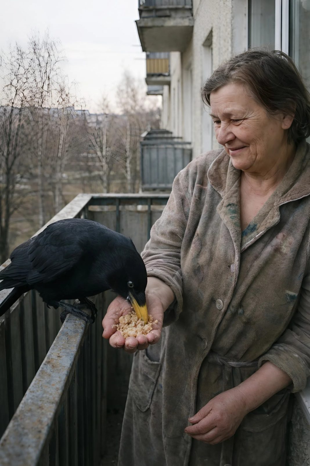 Žena je svakog dana šest godina hranila istog vranu na svom balkonu: ali jednog dana ptica jednostavno nije došla, a ubrzo je žena saznala strašnu istinu 😢😲 - featured image