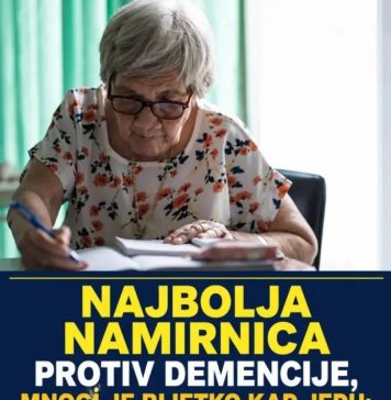 NAJBOLJA NAMIRNICA PROTIV DEMENCIJE, MNOGI JE RIJETKO KAD JEDU: Hrani mozak i čuva pamćenje, uzimajte jednom sedmično! NAJBOLJA NAMIRNICA PROTIV DEMENCIJE, MNOGI JE RIJETKO KAD JEDU: Hrani mozak i čuva pamćenje, uzimajte jednom sedmično! - featured image