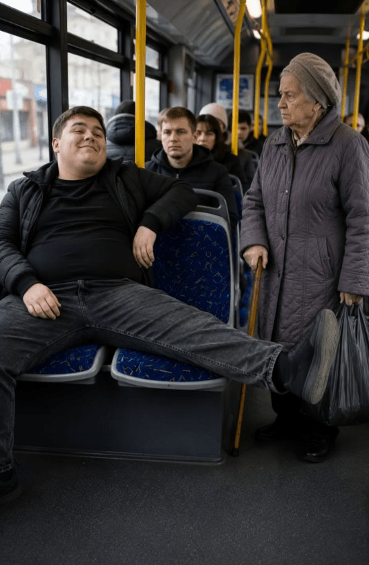 U autobusu bahati mladić ne samo da je odbio ustupiti mjesto starijoj ženi, već je demonstrativno stavio nogu na sjedište — ali ovakvu kaznu sigurno nije očekivao 😨😱 - featured image U autobusu bahati mladić ne samo da je odbio ustupiti mjesto starijoj ženi, već je demonstrativno stavio nogu na sjedište — ali ovakvu kaznu sigurno nije očekivao 😨😱 - featured image