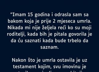 Petnaestogodišnjakinja nakon smrti bake pronašla pismo koje je promijenilo sve što je znala o svojoj porodici Petnaestogodišnjakinja nakon smrti bake pronašla pismo koje je promijenilo sve što je znala o svojoj porodici - featured image