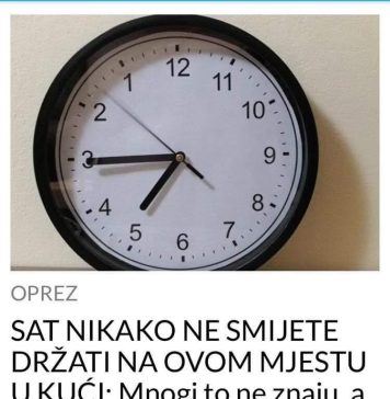 SAT NIKAKO NE SMIJETE DRŽATI NA OVOM MJESTU U KUĆI: Mnogi to ne znaju, a priziva NESREĆU! SAT NIKAKO NE SMIJETE DRŽATI NA OVOM MJESTU U KUĆI: Mnogi to ne znaju, a priziva NESREĆU! - featured image