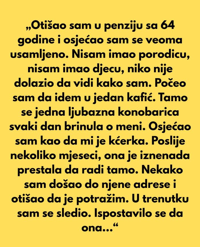 Nakon odlaska u penziju, čovjek je u tišini pronašao prijateljstvo koje nije očekivao - featured image Nakon odlaska u penziju, čovjek je u tišini pronašao prijateljstvo koje nije očekivao - featured image
